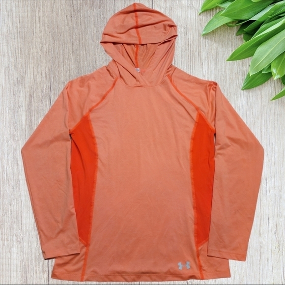Under Armour PFG Women's Lightweight Long Sleeve Hoodie size Small Bright Orange - Picture 1 of 6